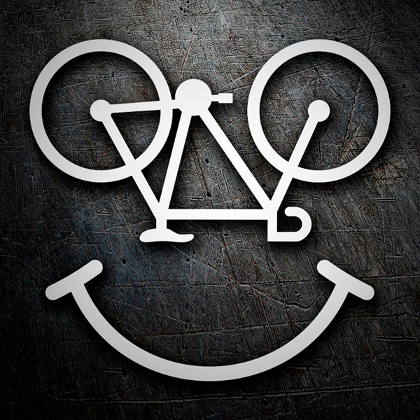 Aufkleber: Lächeln beim Radfahren