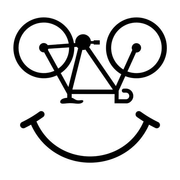 Aufkleber: Lächeln beim Radfahren