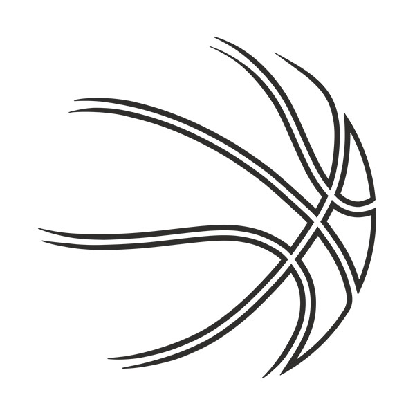 Aufkleber: Basketball mit Silhouette