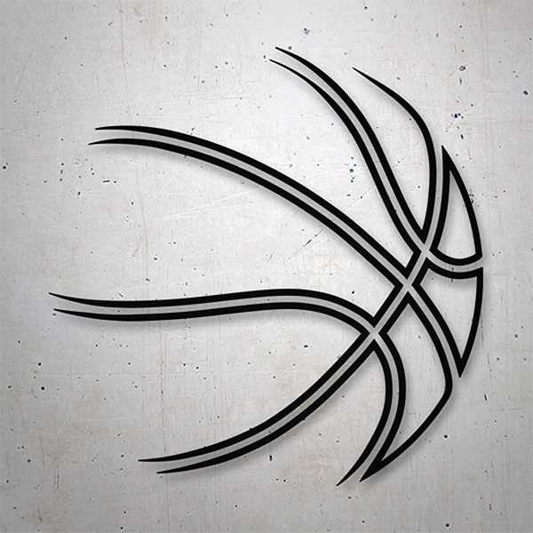 Aufkleber: Basketball mit Silhouette