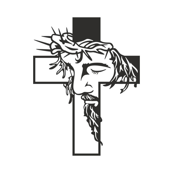 Aufkleber: Heiliges Kreuz von Jesus