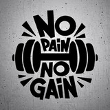 Aufkleber: No pain no gain 2