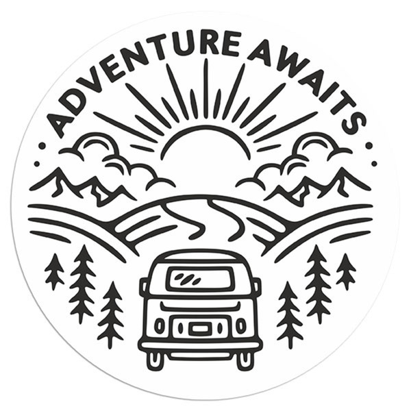 Aufkleber: Adventure Awaits Travel