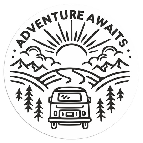 Aufkleber: Adventure Awaits Travel