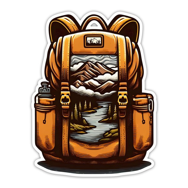 Aufkleber: Rucksack für das Gebirge