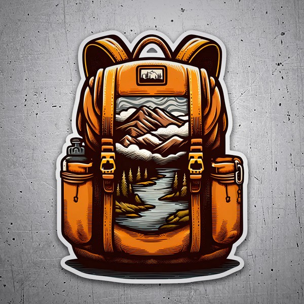 Aufkleber: Rucksack für das Gebirge