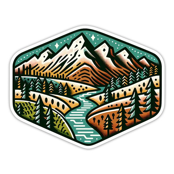 Aufkleber: Berglandschaft