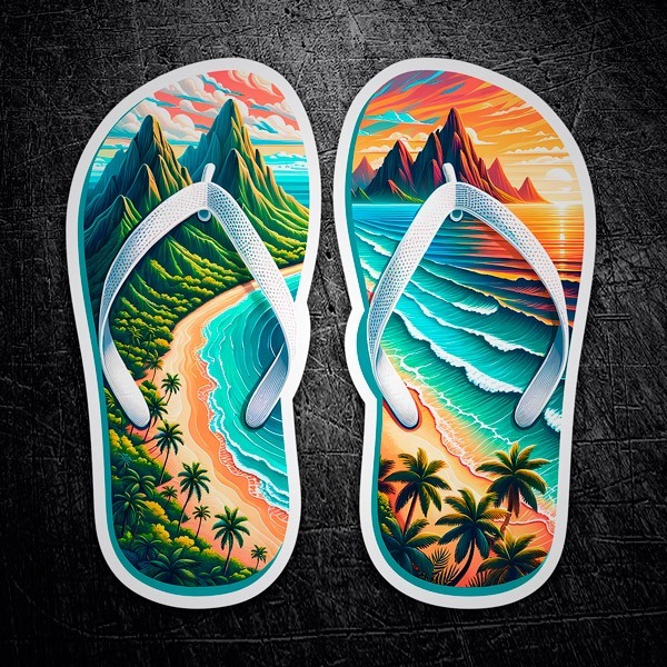 Aufkleber: Paradiesische Flip-Flops