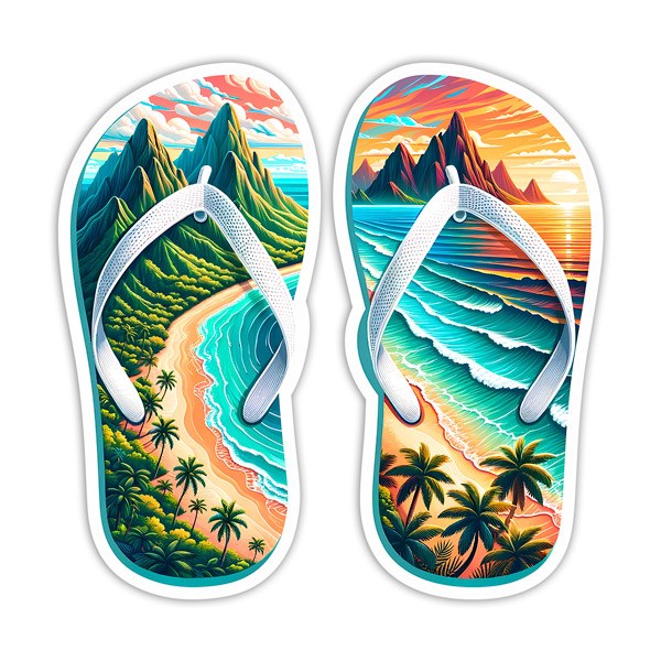 Aufkleber: Paradiesische Flip-Flops