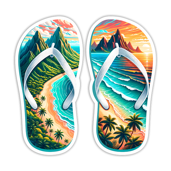 Aufkleber: Paradiesische Flip-Flops
