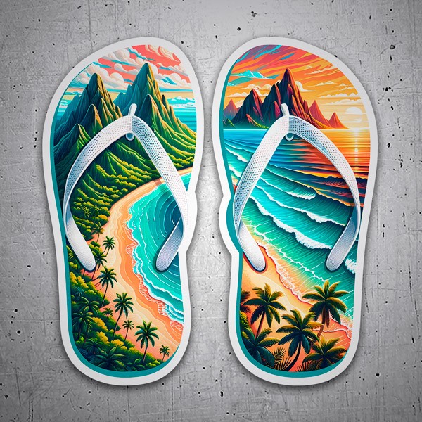 Aufkleber: Paradiesische Flip-Flops