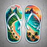 Aufkleber: Paradiesische Flip-Flops 3