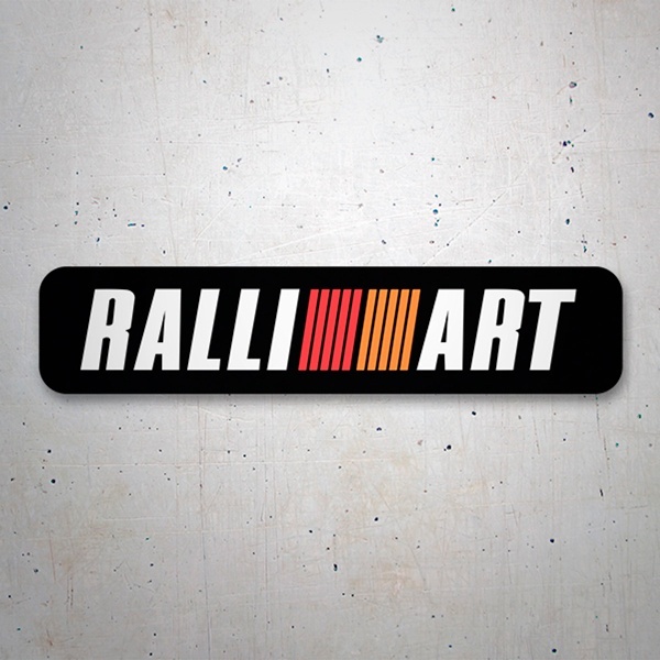 Aufkleber: Ralliart mit Farbverlauf in Rot und Orange