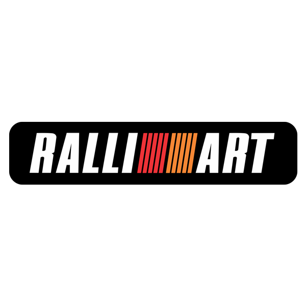 Aufkleber: Ralliart mit Farbverlauf in Rot und Orange