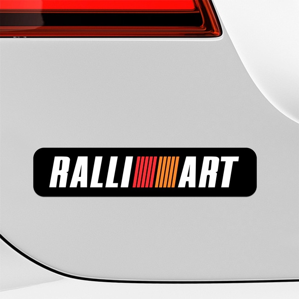 Aufkleber: Ralliart mit Farbverlauf in Rot und Orange