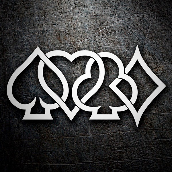 Aufkleber: Verflochtene Poker-Asse