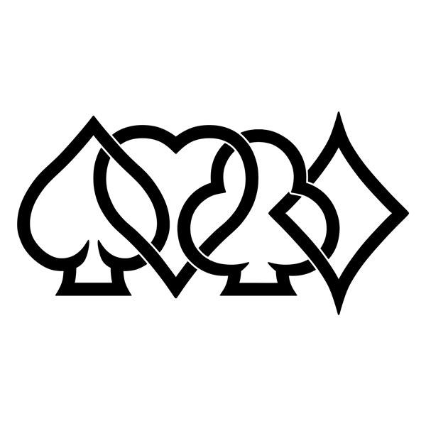 Aufkleber: Verflochtene Poker-Asse