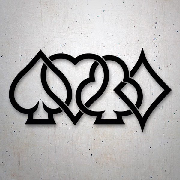 Aufkleber: Verflochtene Poker-Asse