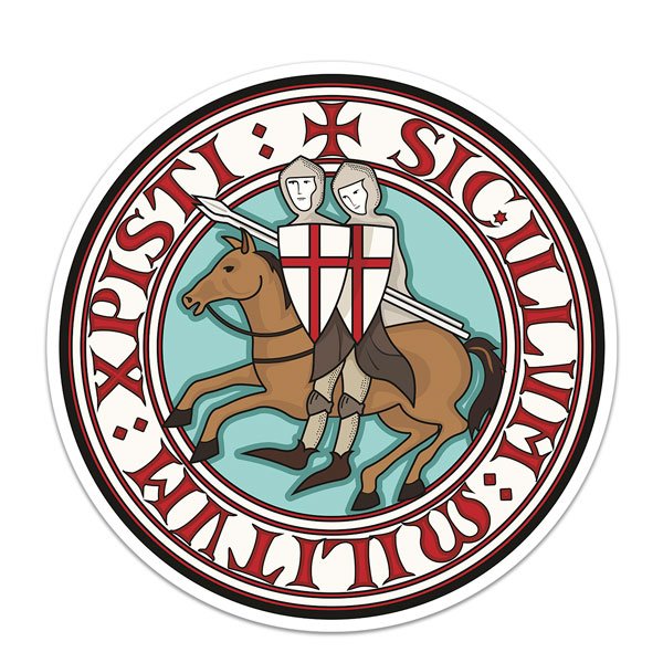 Aufkleber: Templersiegel Sigillum Militum XPisti