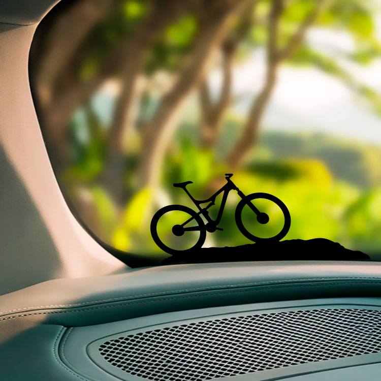 Aufkleber: Mountainbike auf einem Hügel