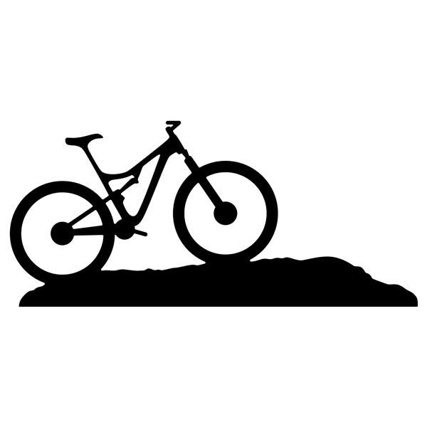 Aufkleber: Mountainbike auf einem Hügel