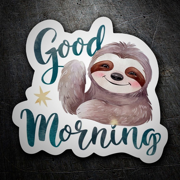 Aufkleber: Sloth good morning