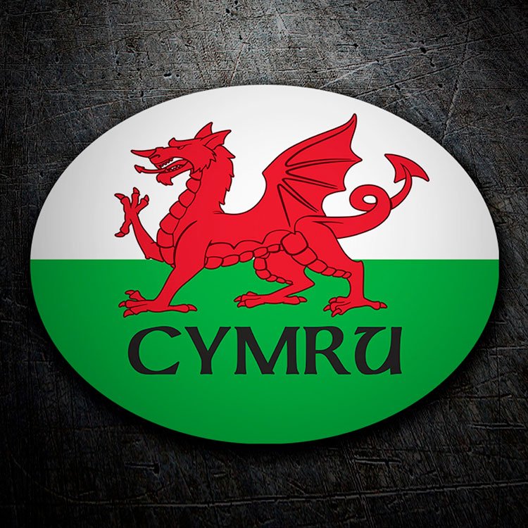 Aufkleber: CYMRU Wappenaufkleber, walisischer Drache