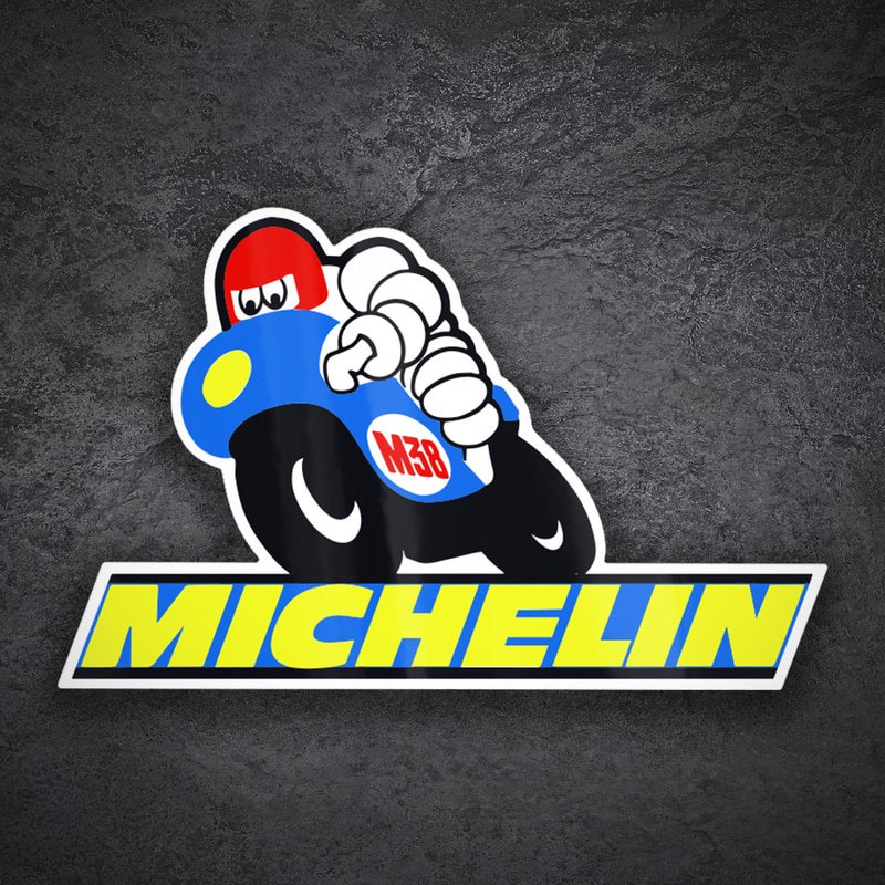 Aufkleber: Michelin Blaue Motorrad M38