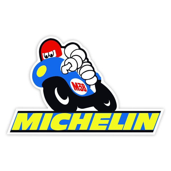 Aufkleber: Michelin Blaue Motorrad M38