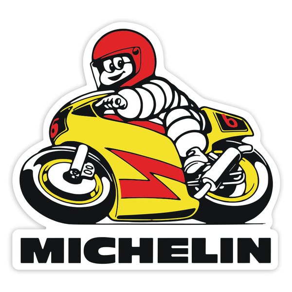 Aufkleber: Michelin Gelbes Motorrad