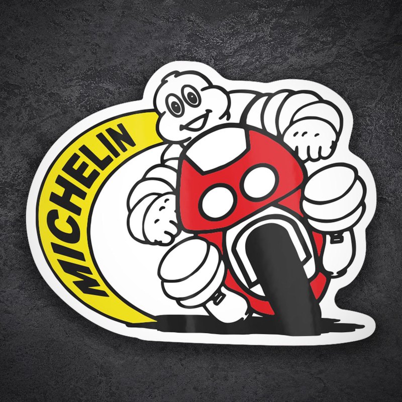 Aufkleber: Michelin Rotes Motorrad