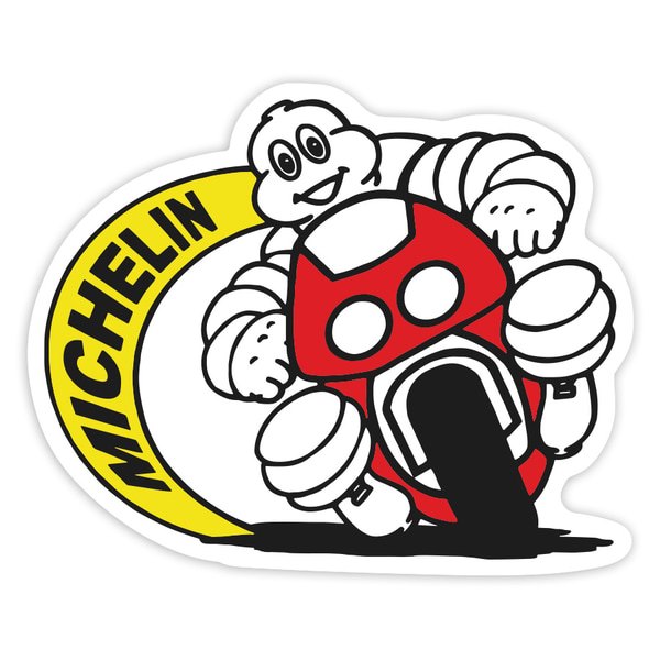 Aufkleber: Michelin Rotes Motorrad