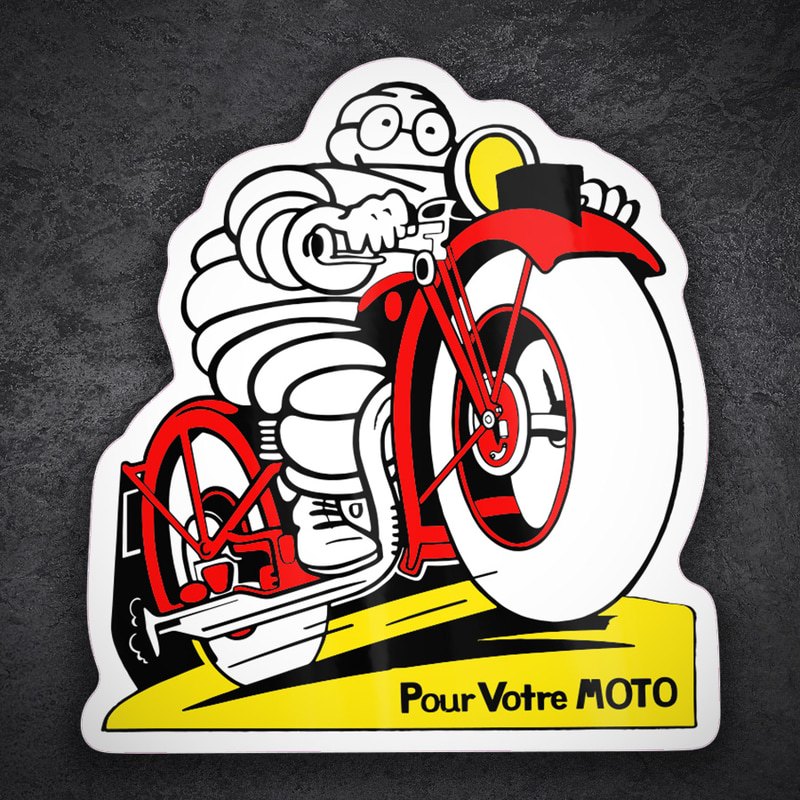Aufkleber: Michelin Rotes Retro Motorrad