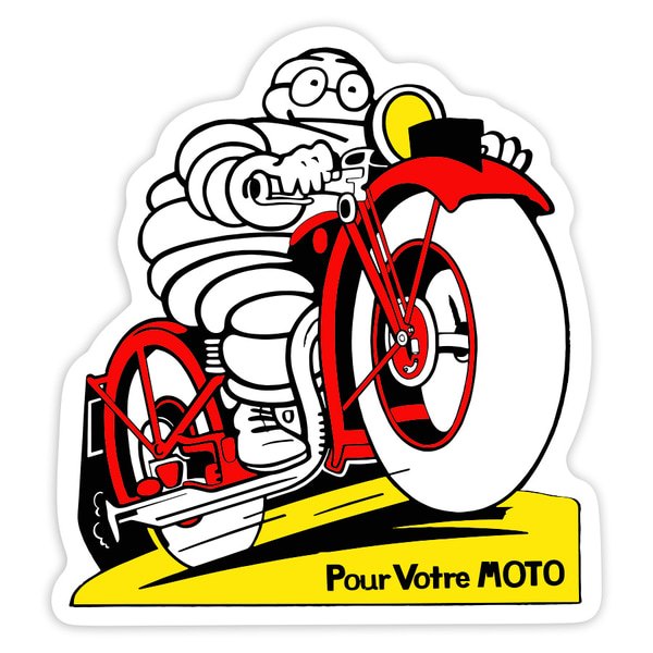 Aufkleber: Michelin Rotes Retro Motorrad