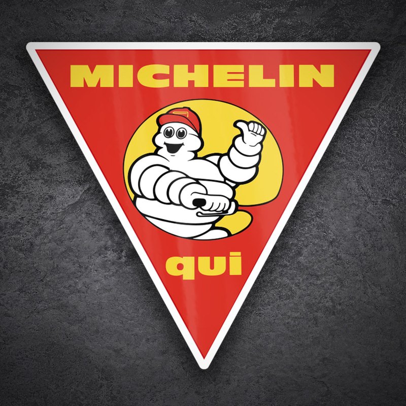 Aufkleber: Michelin Hier Motorräder