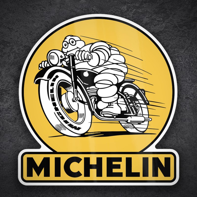 Aufkleber: Michelin Goldenes Motorrad