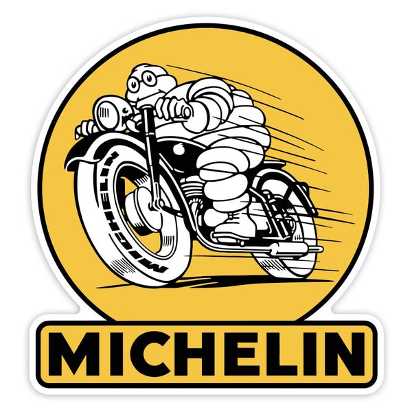 Aufkleber: Michelin Goldenes Motorrad