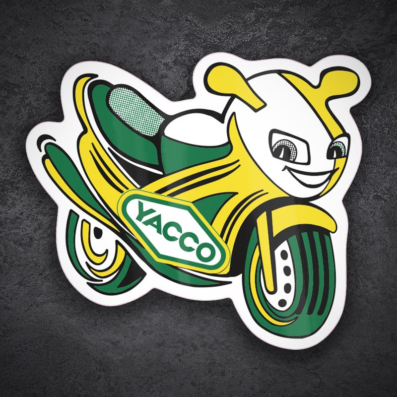 Aufkleber: Yacco Gelbes Motorrad