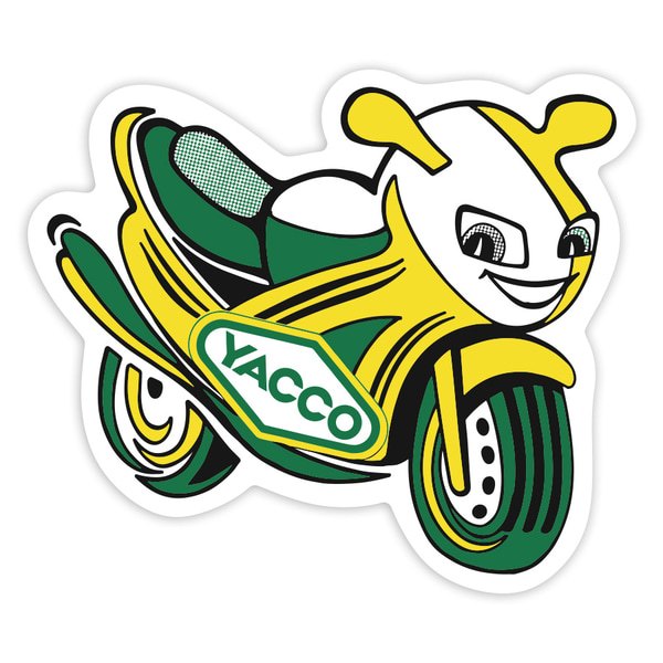 Aufkleber: Yacco Gelbes Motorrad