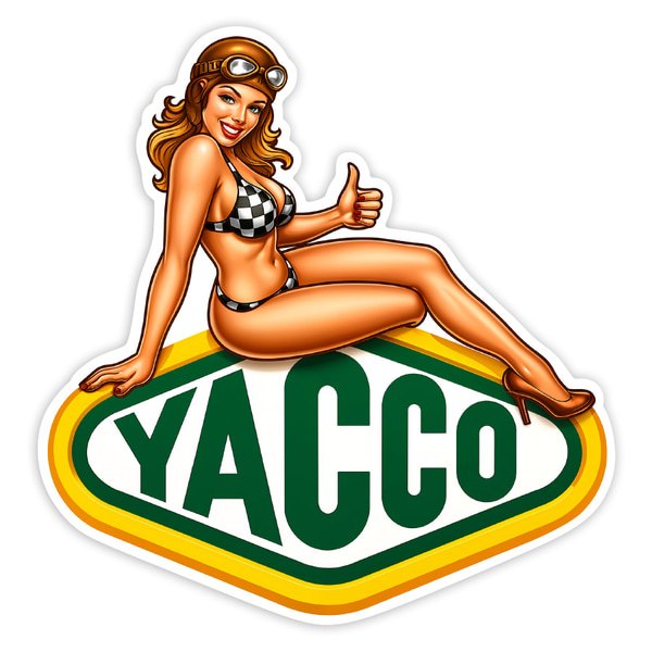 Aufkleber: Yacco Pin-Up Racing Mädchen