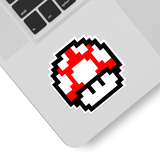 Aufkleber: Mario Bros Seta Pixel rot 3