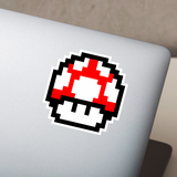 Aufkleber: Mario Bros Seta Pixel rot 4
