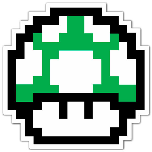 Aufkleber: Mario Bros Seta Pixel Grün