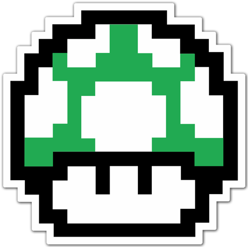 Aufkleber: Mario Bros Seta Pixel Grün