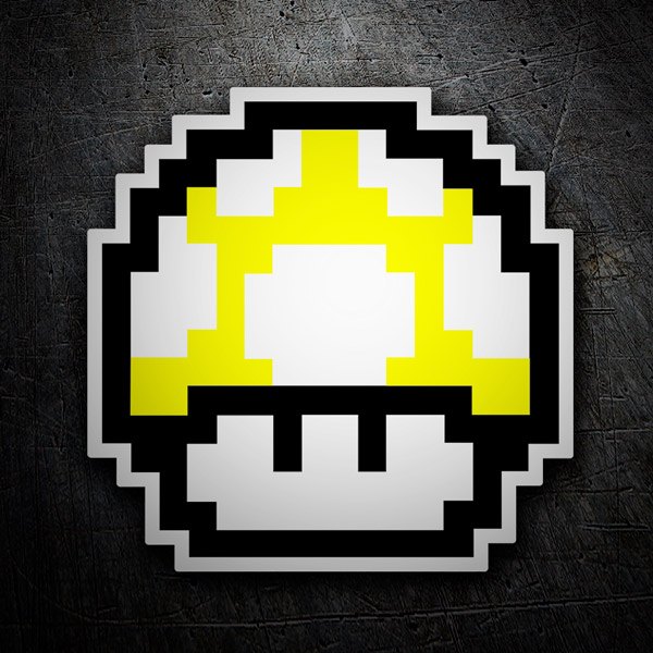 Aufkleber: Mario Bros Mushroom Farbe Pixel 1