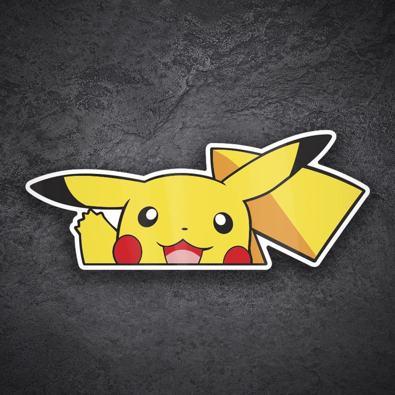 Aufkleber: Fröhlicher Winkender Pikachu
