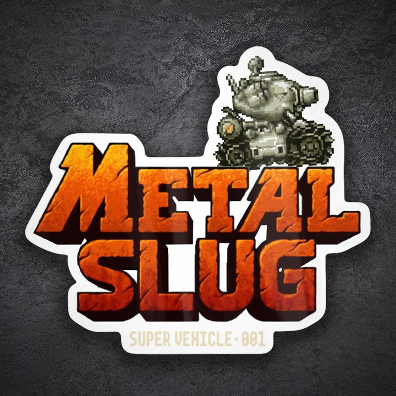 Aufkleber: Metal Slug mit pixelisiertem Tank