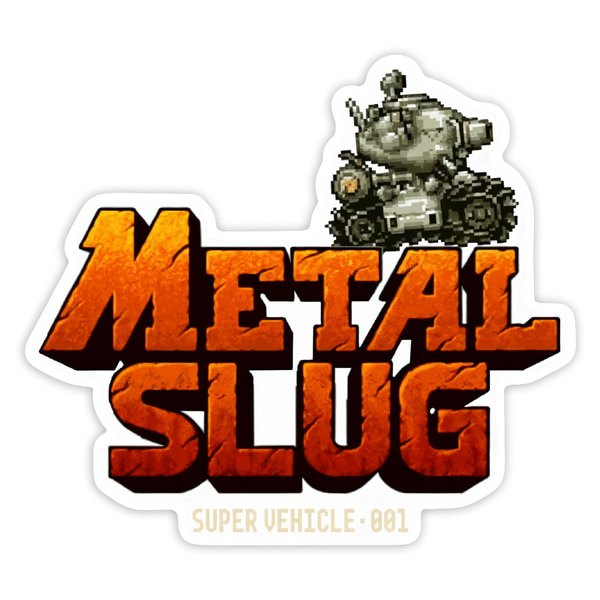 Aufkleber: Metal Slug mit pixelisiertem Tank