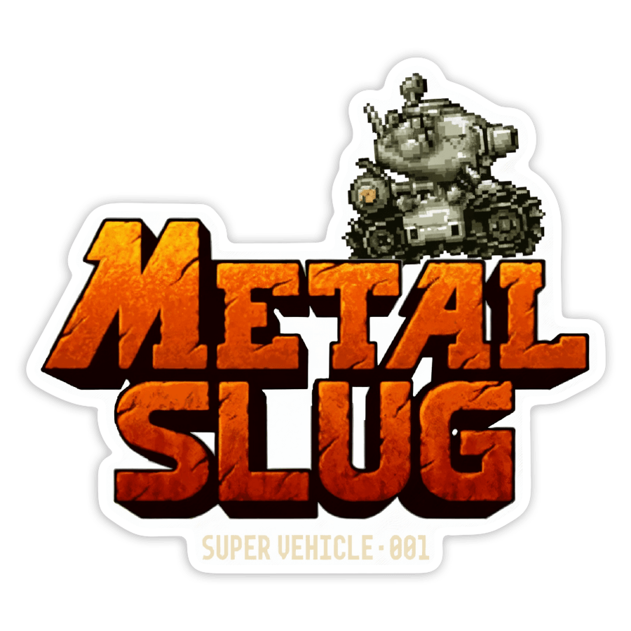 Aufkleber: Metal Slug mit pixelisiertem Tank
