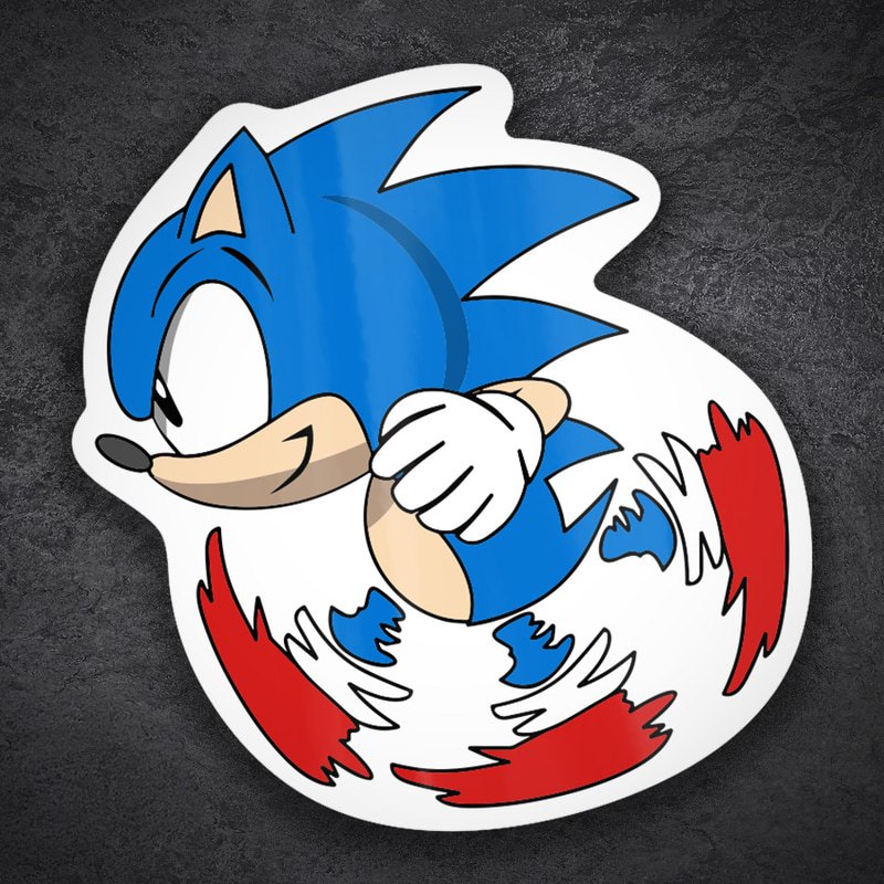 Aufkleber: Klassischer Sonic Drehend